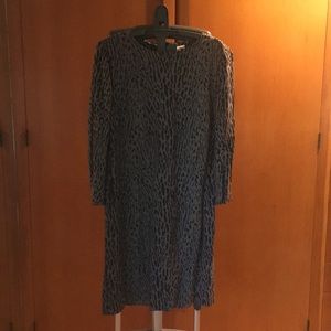 Sleek Gray leopard shift dress size 6. Worn once.